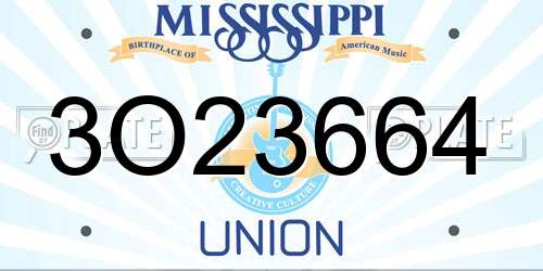 3O23664 Mississippi License Plate