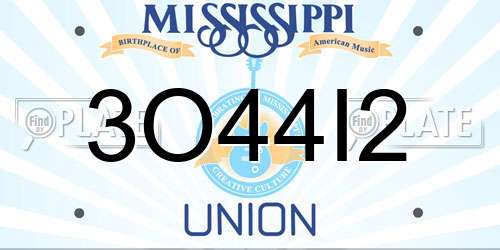 3O44I2 Mississippi License Plate