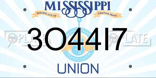 3O44I7 Mississippi License Plate