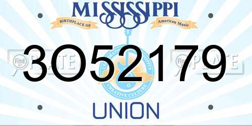 3O52179 Mississippi License Plate