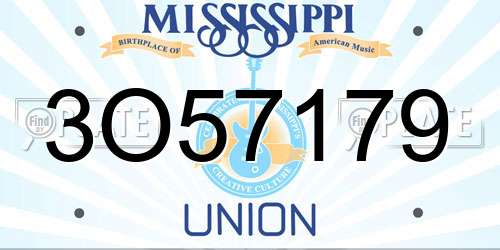 3O57179 Mississippi License Plate
