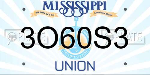 3O60S3 Mississippi License Plate