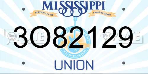 3O82129 Mississippi License Plate