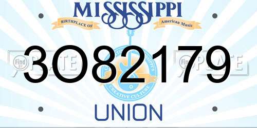 3O82179 Mississippi License Plate