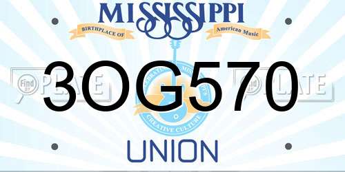 3OG570 Mississippi License Plate