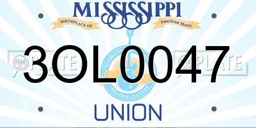 3OL0047 Mississippi License Plate