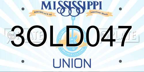 3OLD047 Mississippi License Plate