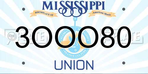 3OOO80 Mississippi License Plate