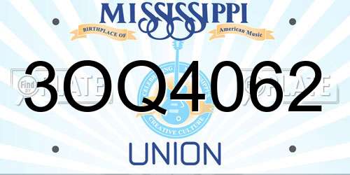 3OQ4062 Mississippi License Plate