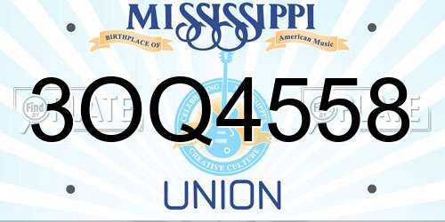 3OQ4558 Mississippi License Plate