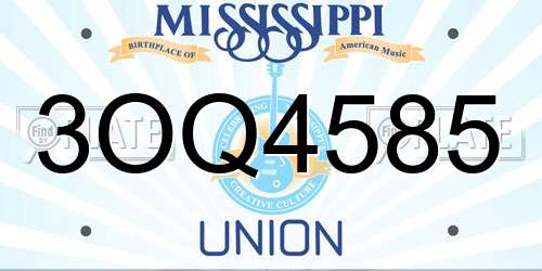 3OQ4585 Mississippi License Plate
