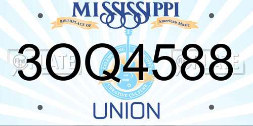 3OQ4588 Mississippi License Plate