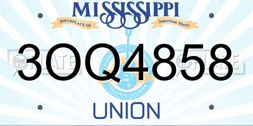 3OQ4858 Mississippi License Plate