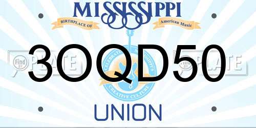 3OQD50 Mississippi License Plate