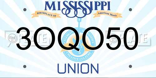 3OQO50 Mississippi License Plate
