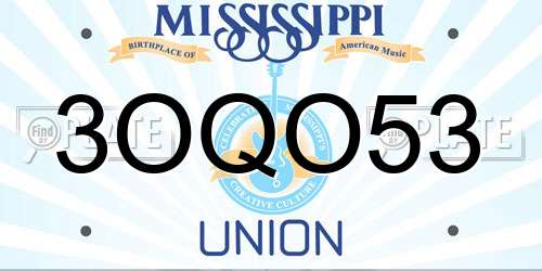 3OQO53 Mississippi License Plate