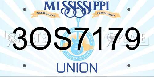 3OS7179 Mississippi License Plate