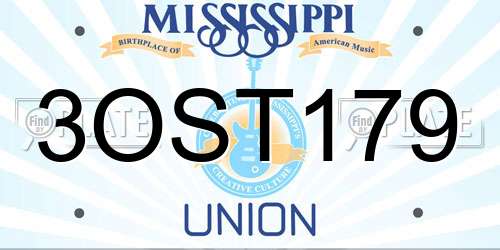 3OST179 Mississippi License Plate