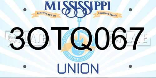 3OTQ067 Mississippi License Plate