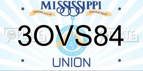 3OVS84 Mississippi License Plate