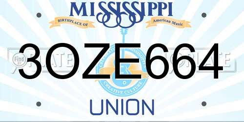 3OZE664 Mississippi License Plate