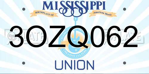 3OZQ062 Mississippi License Plate