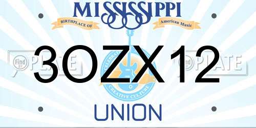 3OZX12 Mississippi License Plate