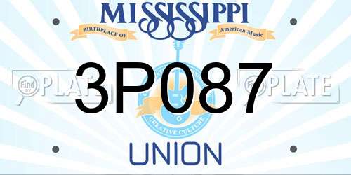 3P087 Mississippi License Plate