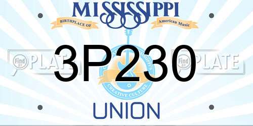 3P230 Mississippi License Plate