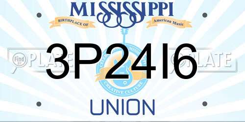 3P24I6 Mississippi License Plate