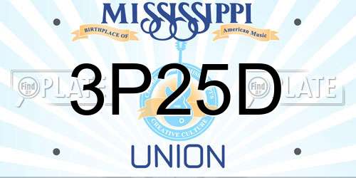 3P25D Mississippi License Plate