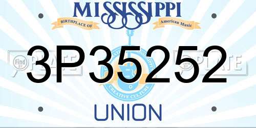 3P35252 Mississippi License Plate
