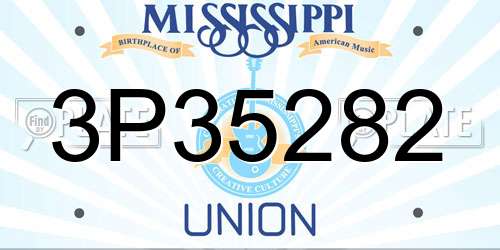 3P35282 Mississippi License Plate