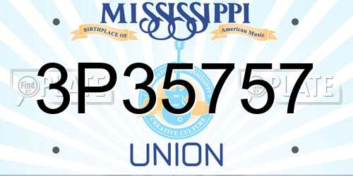 3P35757 Mississippi License Plate
