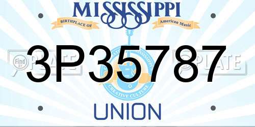 3P35787 Mississippi License Plate
