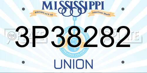 3P38282 Mississippi License Plate