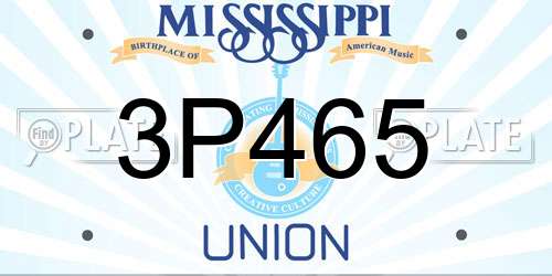 3P465 Mississippi License Plate
