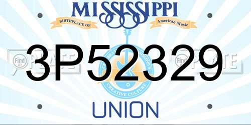 3P52329 Mississippi License Plate