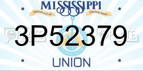 3P52379 Mississippi License Plate