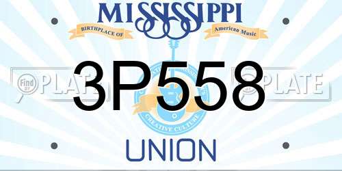 3P558 Mississippi License Plate