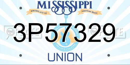 3P57329 Mississippi License Plate