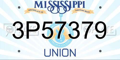 3P57379 Mississippi License Plate