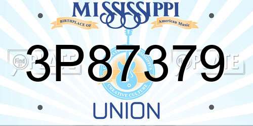 3P87379 Mississippi License Plate