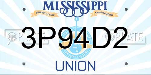 3P94D2 Mississippi License Plate