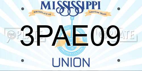 3PAE09 Mississippi License Plate
