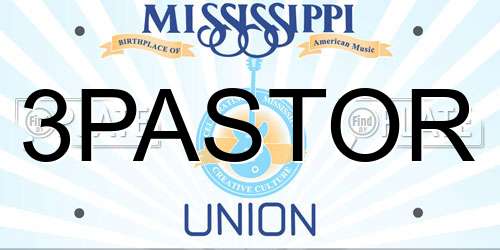 3PASTOR Mississippi License Plate