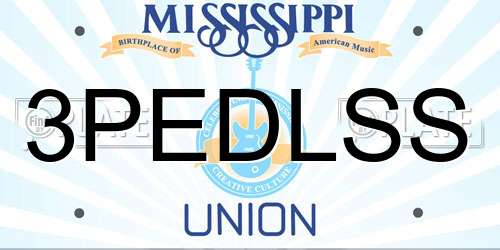 3PEDLSS Mississippi License Plate