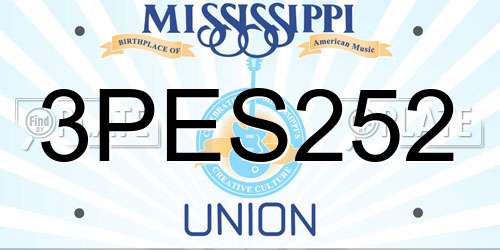 3PES252 Mississippi License Plate