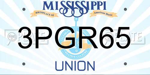 3PGR65 Mississippi License Plate
