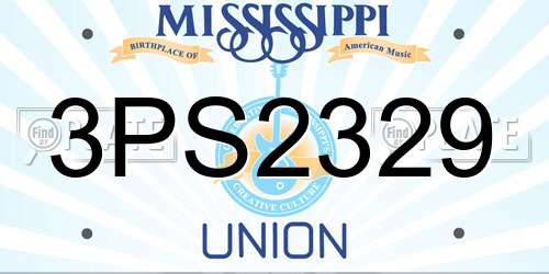 3PS2329 Mississippi License Plate